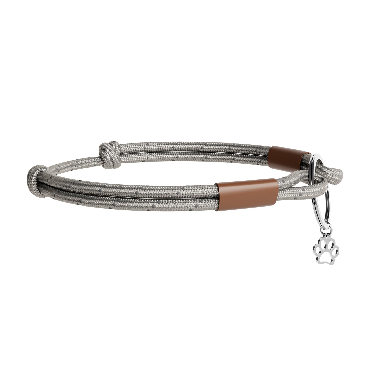 TagHug Reflective Mocha paracord ID tag holder, close-up of reflective texture and durable weave.